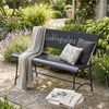 Levandeo® Gartenbank Gartenbank Metall Schwarz L115cm Lieblingsplatz Sitzbank Outdoor Metal Bild 4