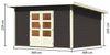 Gartenhaus Northeim 4 - 369x309 cm, 38 mm Holz terragrau, Karibu Bild 2