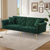 2-Sitzer Schlafsofa Samt Antik Grün, 173x75x70 cm, verstellbare Rückenlehne Bild 3