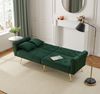 2-Sitzer Schlafsofa Samt Antik Grün, 173x75x70 cm, verstellbare Rückenlehne Bild 2