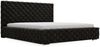 GRAINGOLD Astra Doppelbett 140x200, Polsterbett mit Kopfteil und Bettkasten, Samt-Stoff, Schwarz Bild 2