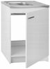 STAMAR Spülenschrank Komplettset Slim 60cm Weiß Spüle Edelstahl Armatur Deante Schwarz Unterschrank stehend 1 Tür 60x50cm Flexarmatur elastisch Siphon Set Bild 3