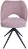 2er-Set Esszimmerstuhl HWC-N72, Polster-Küchenstuhl, drehbar Auto-Return, Stoff/Textil (420g/m²) Öko-Tex ~ rosa Bild 5