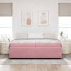 vidaXL Bettrahmen mit Matratze Rosa 200 x 200 cm Stoff 3398443 Bild 3