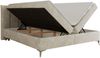 Doppelbett, Boxspringbett auf Metallbeinen, Bonell-Matrtazen und Topper, Polsterbett mit zwei Bettkästen, dekoratives Kopfteil - DRINEA - 140 x 200 cm - Hellbeige Velours - H3 Bild 5