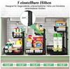 TUWENA Ablageregal 2 Stück 2 Etagen Herausgleiten Ausziehbares Lagerregal Organizer, Küchenschrank Organizer, Unter Waschbecken Regal Organizer aus Metall Bild 3