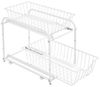 Küchen-Organizer, Küchenregal, Ordnungssystem, 2 Ebenen, stapelbar, erweiterbar, mit Metallkörben, für Küche, Badezimmer, weiß Bild 2