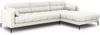 Micadoni Ecksofa Mamaia 5-Sitzer Rechts Strukturierter Stoff Neve Helles Beige schwarze Beine Bild 2