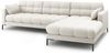 Micadoni Ecksofa Mamaia 5-Sitzer Rechts Strukturierter Stoff Neve Helles Beige schwarze Beine Bild 3