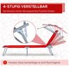Outsunny Sonnenliege Gartenliege Wellnessliege Strandliege klappbar mit Sonnenschutz Rot 187 x 58 x 36 cm Bild 4