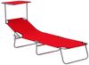 Outsunny Sonnenliege Gartenliege Wellnessliege Strandliege klappbar mit Sonnenschutz Rot 187 x 58 x 36 cm Bild 2