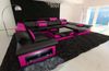 Wohnlandschaft Enzo XXL in Leder - Ledermix - schwarz-pink - Rechts Bild 3