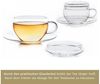 Creano Teeglas Glastasse 2er-Set mit Untertasse & Deckel, 200ml, Glas, 2 bedruckte Gläser Bild 3