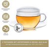 Creano Teeglas Glastasse 2er-Set mit Untertasse & Deckel, 200ml, Glas, 2 bedruckte Gläser Bild 2