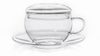 Creano Teeglas Glastasse 2er-Set mit Untertasse & Deckel, 200ml, Glas, 2 bedruckte Gläser Bild 4