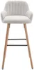 Vente-unique - ELEANA Barhocker Stoff Beige - B 52 cm x H 98 cm x L 47 cm Bild 2