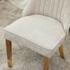 Esszimmerstühle, Chenille mit hoher Rückenlehne & goldfarbenem Metallgestell, Set aus 2, Beige Bild 4