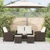 vidaXL 6-tlg. Garten-Sofagarnitur mit Kissen Braun Poly Rattan 3324578 Bild 3