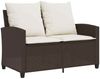 vidaXL 6-tlg. Garten-Sofagarnitur mit Kissen Braun Poly Rattan 3324578 Bild 5