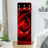 Bilderdepot24 Garderobenpaneel rot Blumen Floral Liebe Liebliche Rose Design (ausgefallenes Flur Wandpaneel mit Garderobenhaken Kleiderhaken hängend), moderne Wandgarderobe - Flurgarderobe im schmalen Hakenpaneel Design Bild 1