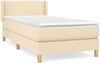 vidaXL Boxspringbett mit Matratze Creme 90x190 cm Stoff 3130078 Bild 2