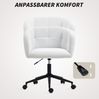 Bürostuhl 65 x 59 x 75-85 cm mit Wannen-Design, Samt-Leinen-Optik und Rollen Bild 5