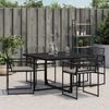 vidaXL Gartenstühle mit Kissen 4 Stk. Schwarz Poly Rattan 4008575 Bild 3
