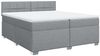Boxspringbett mit Matratze, Stoff, Viereckige, grauer Fuß, Hellgrau, 200x200 cm, true Bild 3
