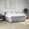 Boxspringbett mit Matratze, Stoff, Viereckige, grauer Fuß, Hellgrau, 200x200 cm, true Bild 4