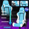 KESSER® Gaming Stuhl Ergonomisch Bürostuhl mit Kopfstütze & Lendenkissen | Racing Gamer Stuhl 150kg belastbar | Armlehne 360° | Drehbarer Schreibtischstuhl Gaming Chair + Gummi-Rollen Hellblau / Weiß Bild 3