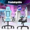 KESSER® Gaming Stuhl Ergonomisch Bürostuhl mit Kopfstütze & Lendenkissen | Racing Gamer Stuhl 150kg belastbar | Armlehne 360° | Drehbarer Schreibtischstuhl Gaming Chair + Gummi-Rollen Hellblau / Weiß Bild 2