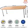 Rheinland Möbel Konferenztisch KONTI 220x103 cm – ovaler Besprechungstisch in Buche mit verchromten Rundrohrfüßen & Kabelauslass, Meetingtisch für 6–8 Personen, moderner XXL-Tisch fürs Büro & Besprechungsraum Bild 3