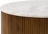 Couchtisch rund Mango 80x80x45 braun lackiert / Marmor weiß BARCELONA #220 Bild 2
