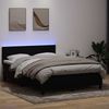vidaXL Boxspringbett mit Matratze & LED Schwarz 160x210 cm Samt 3316889 Bild 1
