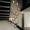 ZMH Pendelleuchte esstisch Pendellampe Höhenverstellbar Kronleuchter Hängeleuchte 10-Flammig aus Glas in Farbe Grau Wohnzimmerlampe Schlafzimmerlampe Esstischlampe Flurlampe Bild 5