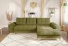 Ecksofa Scandi-Stil Schlafcouch Stauraum Ottomane RE Bouclé Chenille in Grün Bild 2