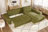 Ecksofa Scandi-Stil Schlafcouch Stauraum Ottomane RE Bouclé Chenille in Grün Bild 4