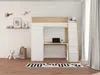 Vente-unique - ARMONESA Bett Holz, Platte BeigeWeiß - B 137 cm x H 188 cm x L 196 cm Bild 3