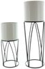 Übertopf Retro 2er Set Blumentopf Pflanzentopf Pflanzen Blumen Kübel Deko Bild 5