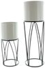 Übertopf Retro 2er Set Blumentopf Pflanzentopf Pflanzen Blumen Kübel Deko Bild 4