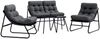 vidaXL Garten Essgruppe 5 pcs Schwarz Stahl 3378837 Bild 2