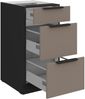 Küchen Unterschrank 40 cm Küche ARIA Sandgrau ultra matt + Schwarz matt, hochwertige Fronten mit Anti Fingerprint Beschichtung, Soft-Close Küchenzeile Küchenblock Bild 3