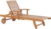 Beliani 'JAVA PREMIUM' Sonnenliege mit Kissen, Akazienholz Hellbeige Bild 5