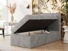 Boxspringbett TILIANO 90x200 Cord inkl. Bettkasten, Einzelbett 7-Zonen Multipocket-Matratze & Topper, Modernes Design mit hohem Kopfteil - Hellgrau Cordstoff - H3 - Topper T25 Bild 3
