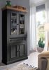 Vitrine >WZ-0133< (BxHxT: 109x208x42 cm) in grau aus Kiefer - 109x208x42 (BxHxT) Bild 2