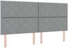 vidaXL Boxspringbett mit Kopfteil Hellgrau 200 x 200 cm Stoff 3339721 Bild 4
