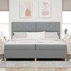 vidaXL Boxspringbett mit Kopfteil Hellgrau 200 x 200 cm Stoff 3339721 Bild 3