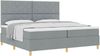 vidaXL Boxspringbett mit Kopfteil Hellgrau 200 x 200 cm Stoff 3339721 Bild 2