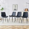 4er Set Esszimmerstuhl Schwarz Ergonomisch PU-Bezug Metallbeine Modern Komfortabler Sitz Bild 3