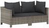 vidaXL Garten-Lounge-Set mit Kissen, 2-teilig, Polyrattan grau Bild 2
